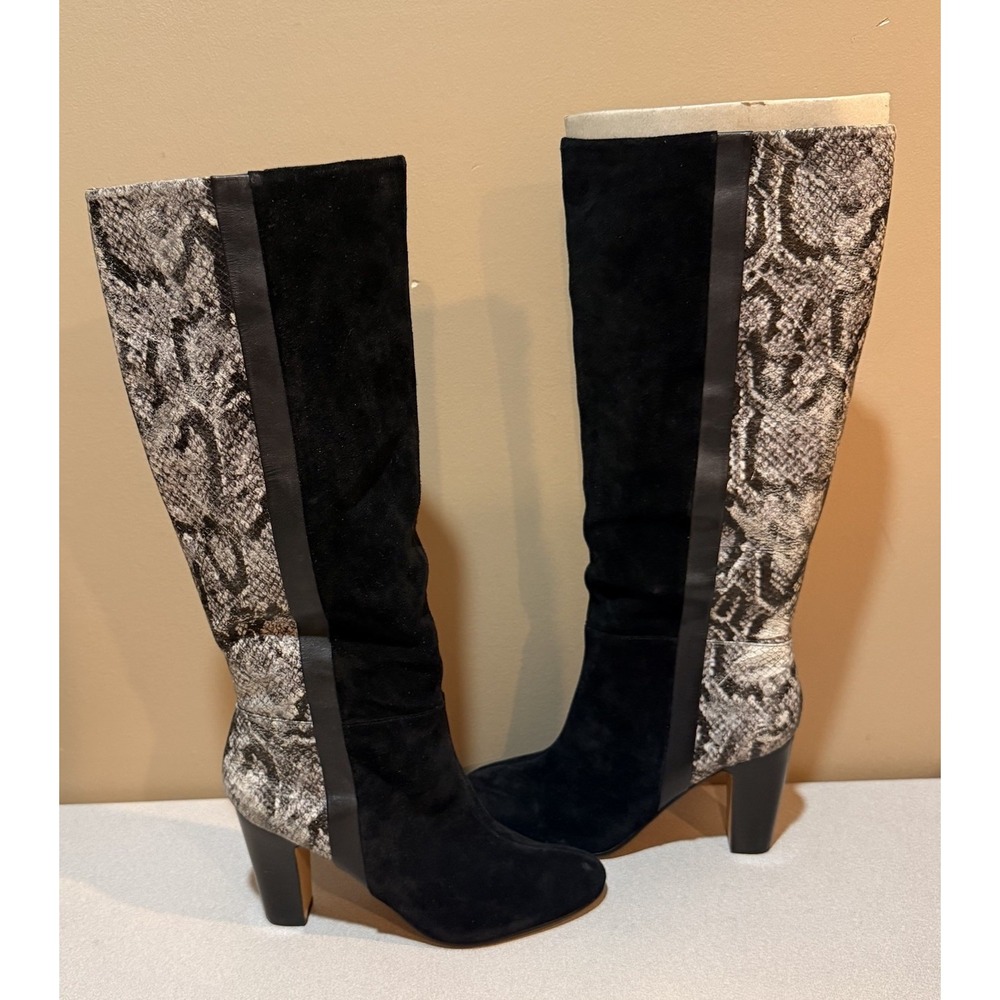 MRKT Tall Boots Women Size 10 Suede Snake‎ Print Hallie Knee High Pull-on NWOB
